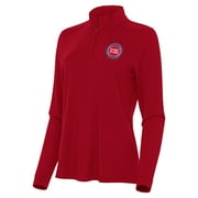 Women's Antigua Red Detroit Pistons Intent Quarter-Zip Top